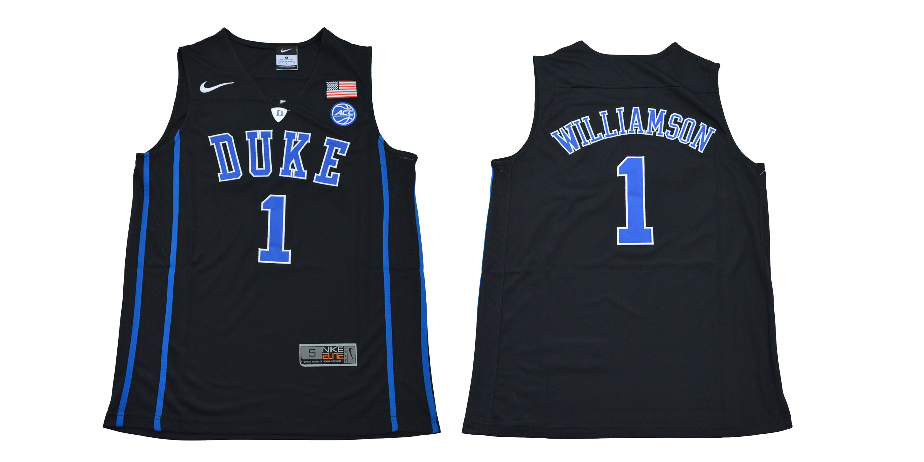 Men Duke Blue Devils 1 Williamson Black NBA NCAA Jerseys